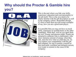procter and gamble interview questions|6,615 Procter & Gamble Interview Questions & Answers .